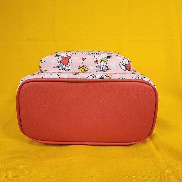 Loungefly Peanuts Snoopy & Woodstock Valentine\'s Day Heart AOP Mini Backpack NEW